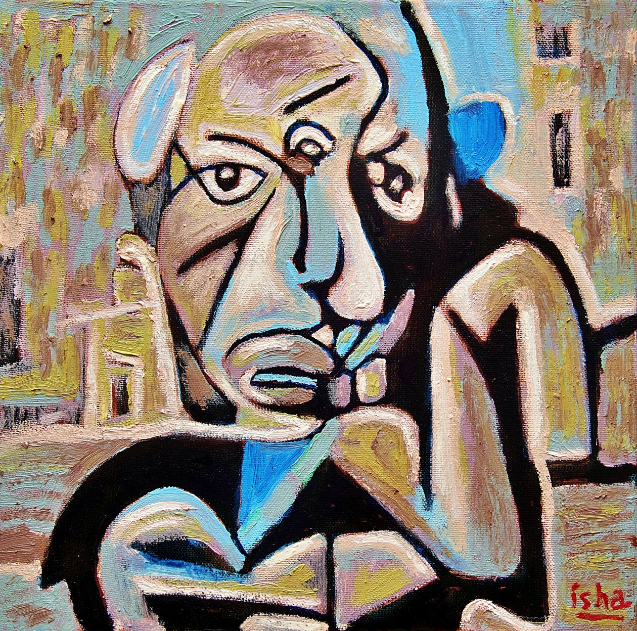 Mały Picasso, 2022 (olej na płótnie) autorstwa Gerhardt Isringhaus