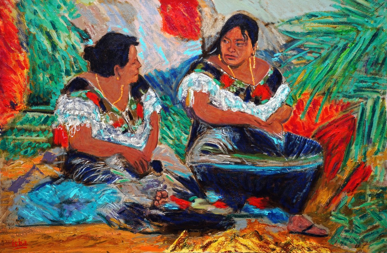 Mayan Senoras, 2019, olej na płótnie autorstwa Gerhardt Isringhaus