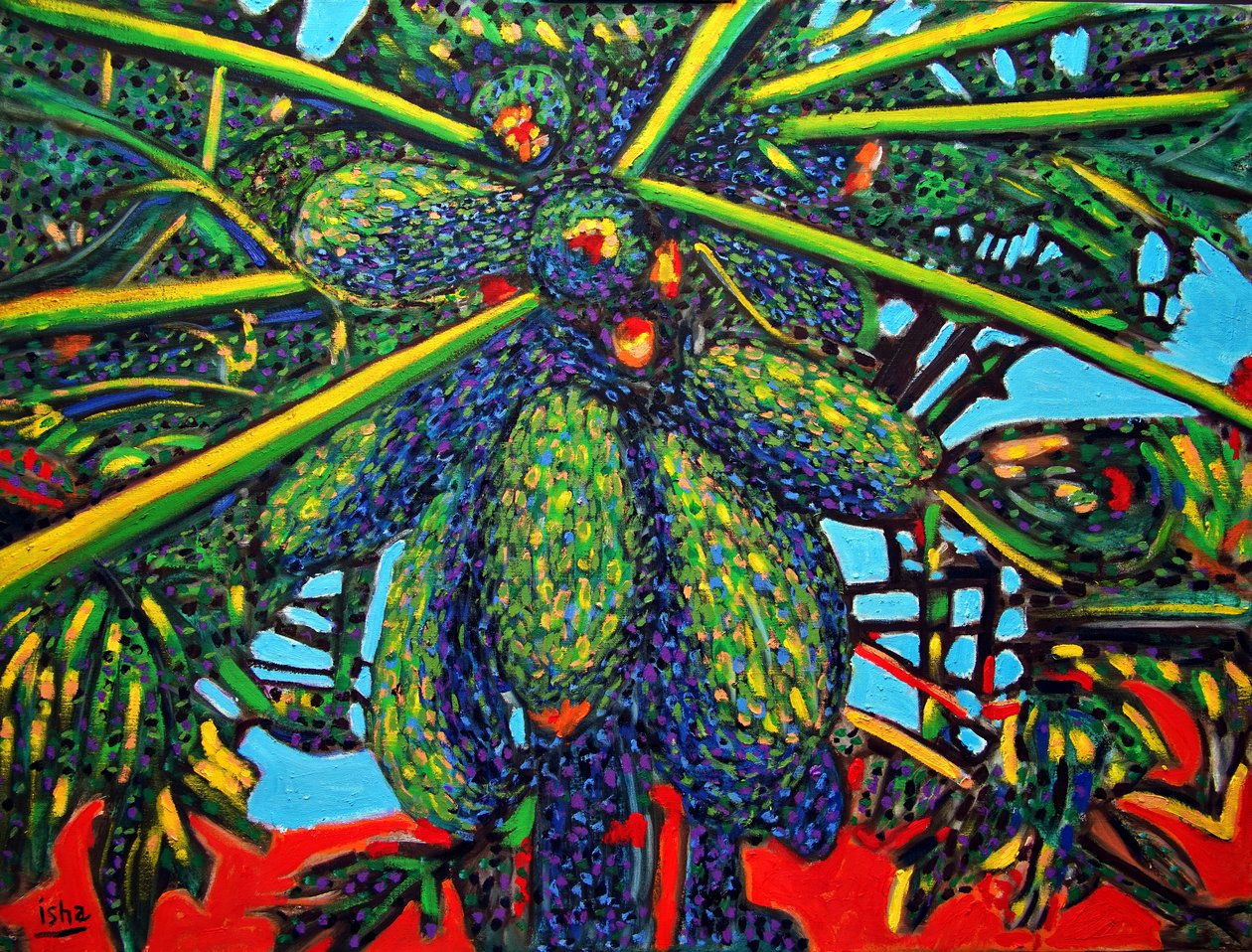 Papaya Plant, 2021 (olej na płótnie) autorstwa Gerhardt Isringhaus