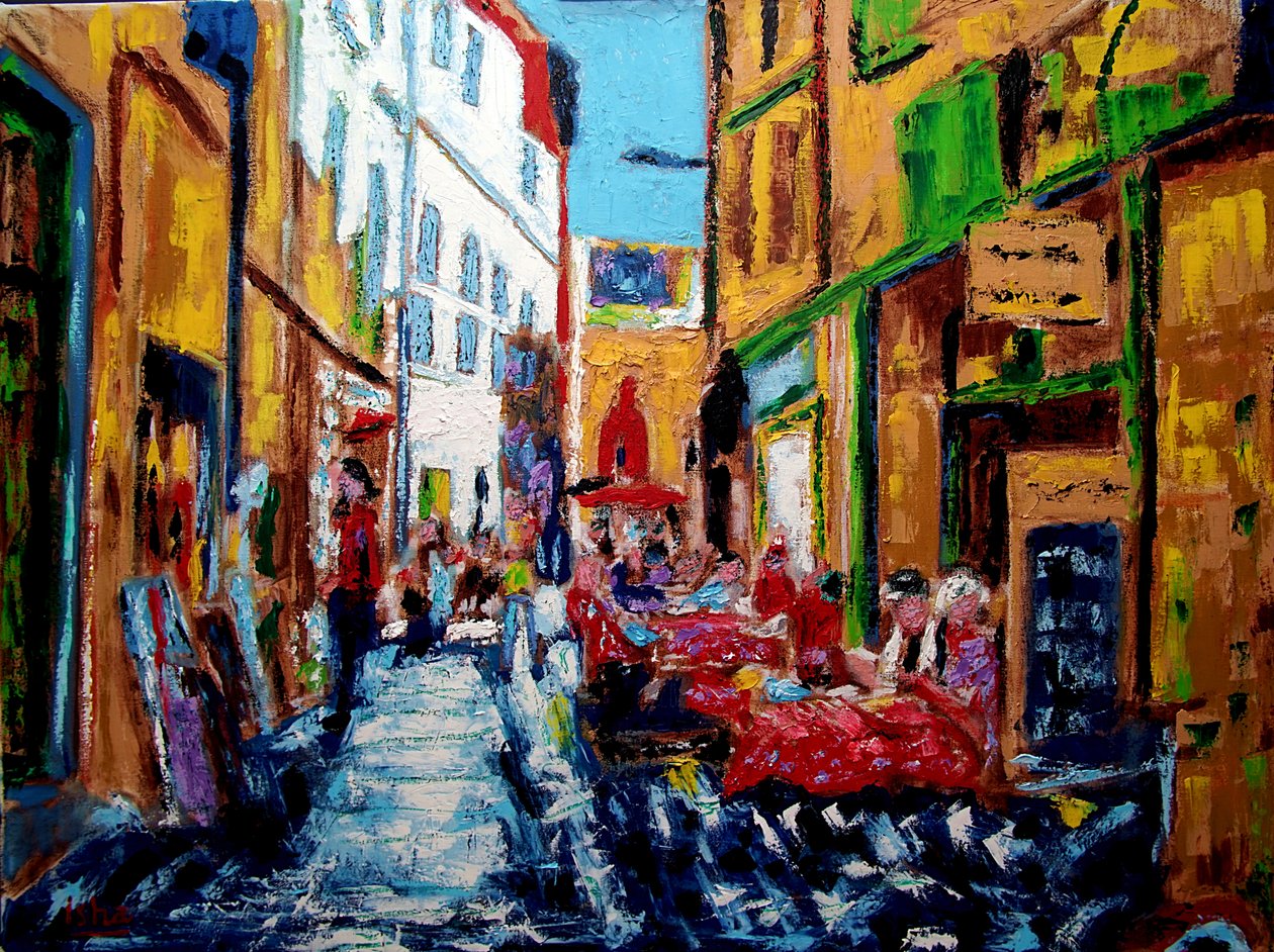 Perpignan Street, 2020 (olej na płótnie) autorstwa Gerhardt Isringhaus