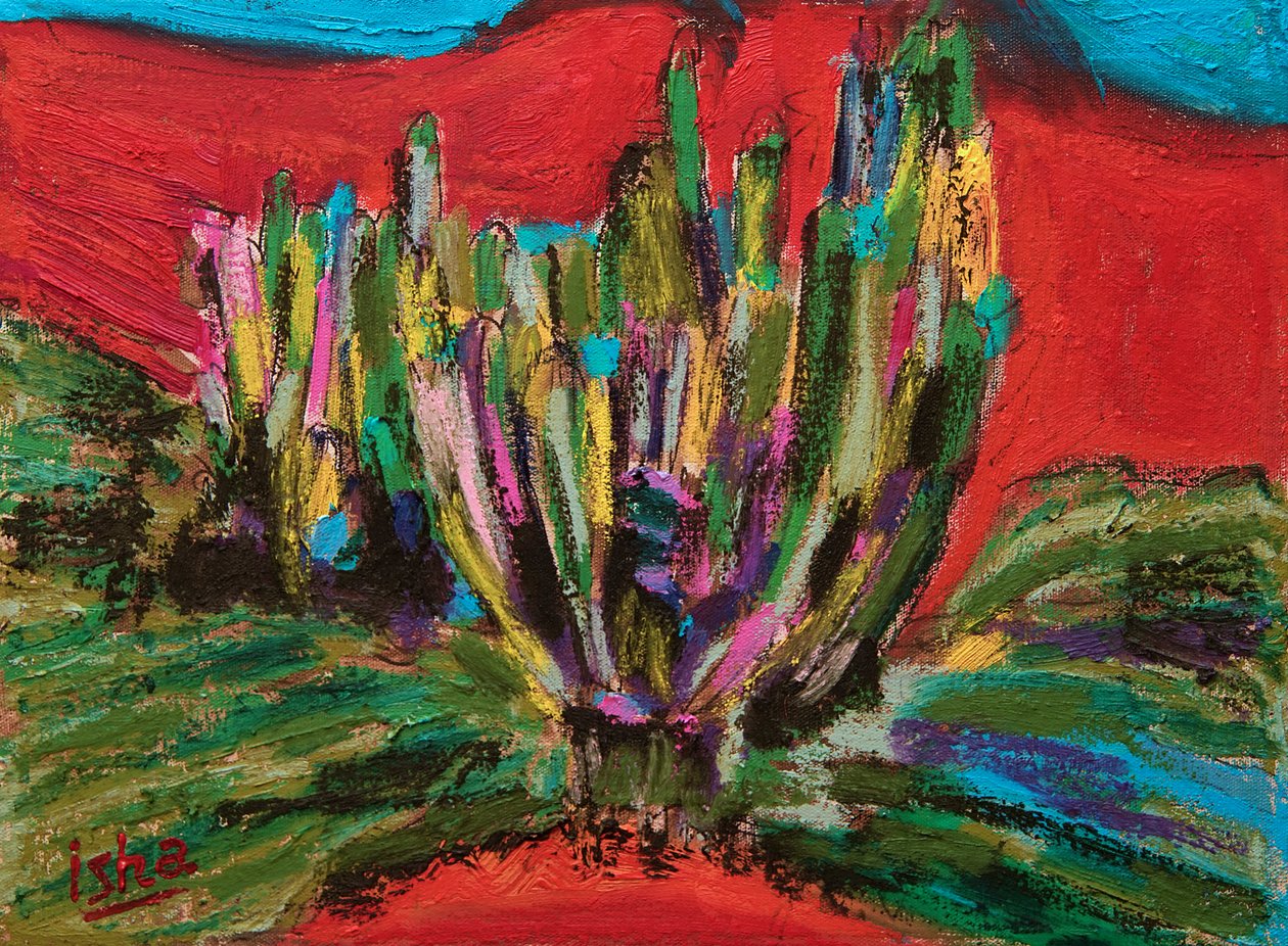 Saguaro Spirit, 2018, olej na płótnie autorstwa Gerhardt Isringhaus