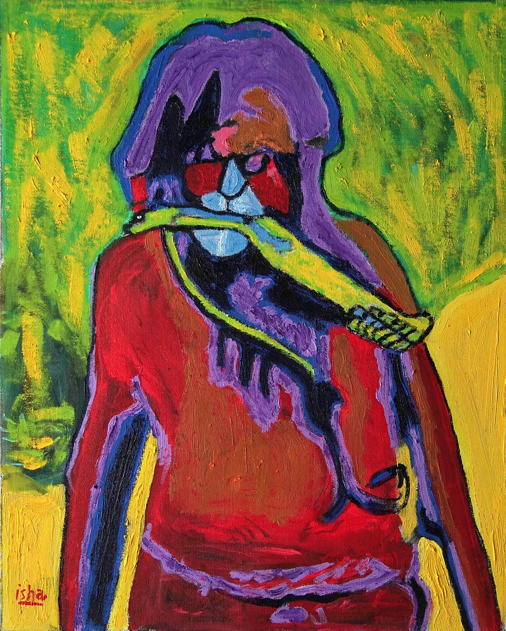 Snake Shaman, 2020 (olej na płótnie) autorstwa Gerhardt Isringhaus