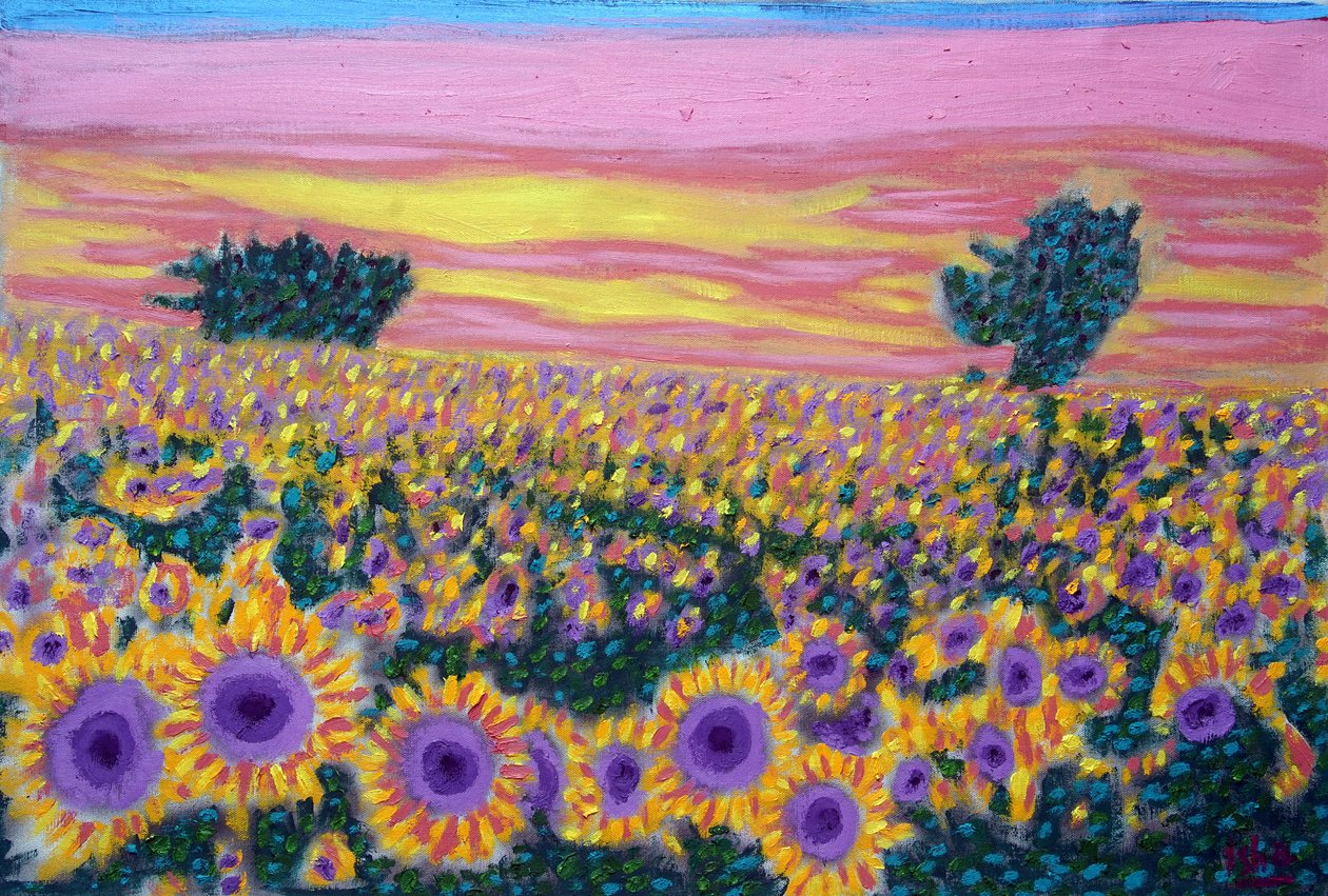 Sunflower Field, 2024 (olej na płótnie) autorstwa Gerhardt Isringhaus