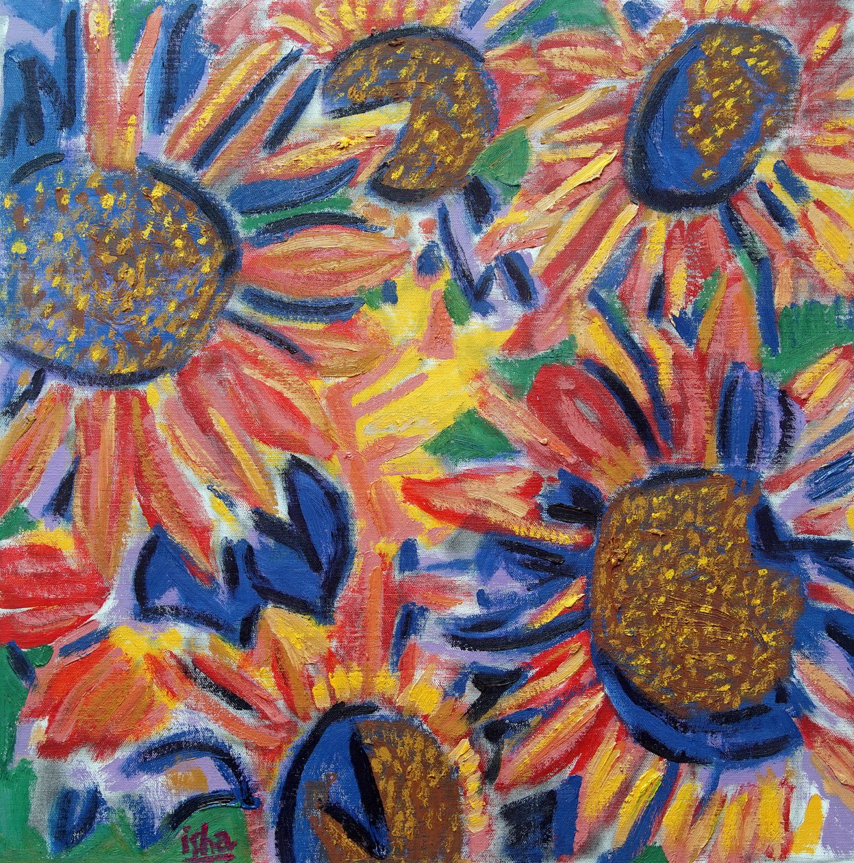 Sunflower Warm, 2024 (olej na płótnie) autorstwa Gerhardt Isringhaus