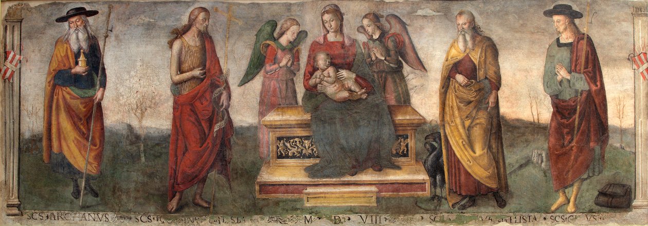Dziewica z Dzieciątkiem ze świętymi, 1508. autorstwa Gerino da Pistoia