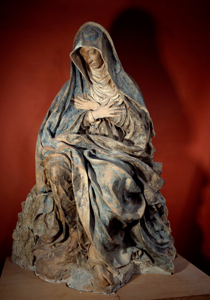Rzeźba Dziewicy Bólu autorstwa Germaina Pilona (1535-1590) XVI-wieczny Paryż, Luwr autorstwa Germain Pilon