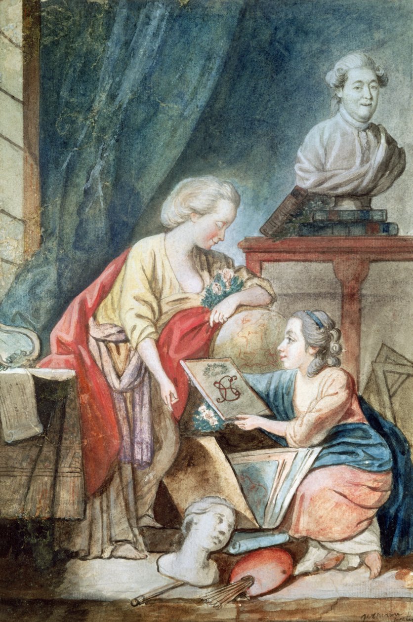 Rodzina Necker z 1780 r. (pastel, gwasz i wc na papierze) autorstwa Germaine Necker
