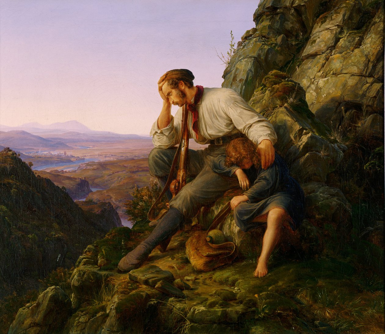 Rabuś i jego dziecko autorstwa Carl Friedrich Lessing