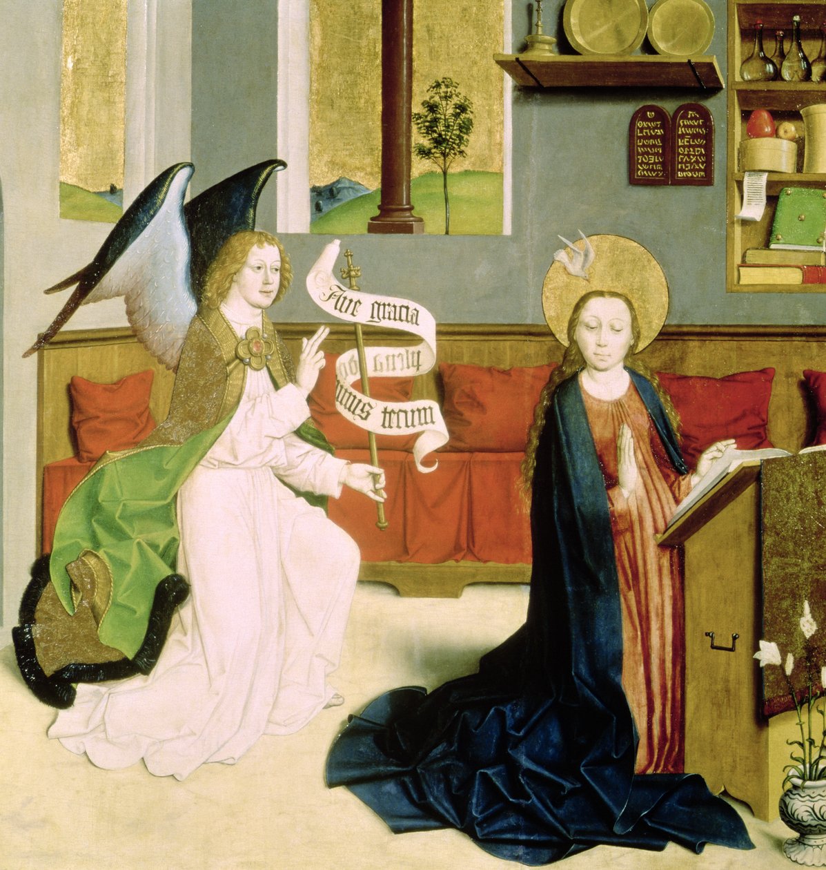 Zwiastowanie, ok. 1470-80 (tempera na panelu) autorstwa German School