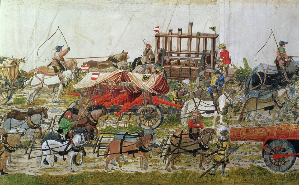 Pociąg artyleryjski Maksymiliana I (1459-1519) autorstwa German School