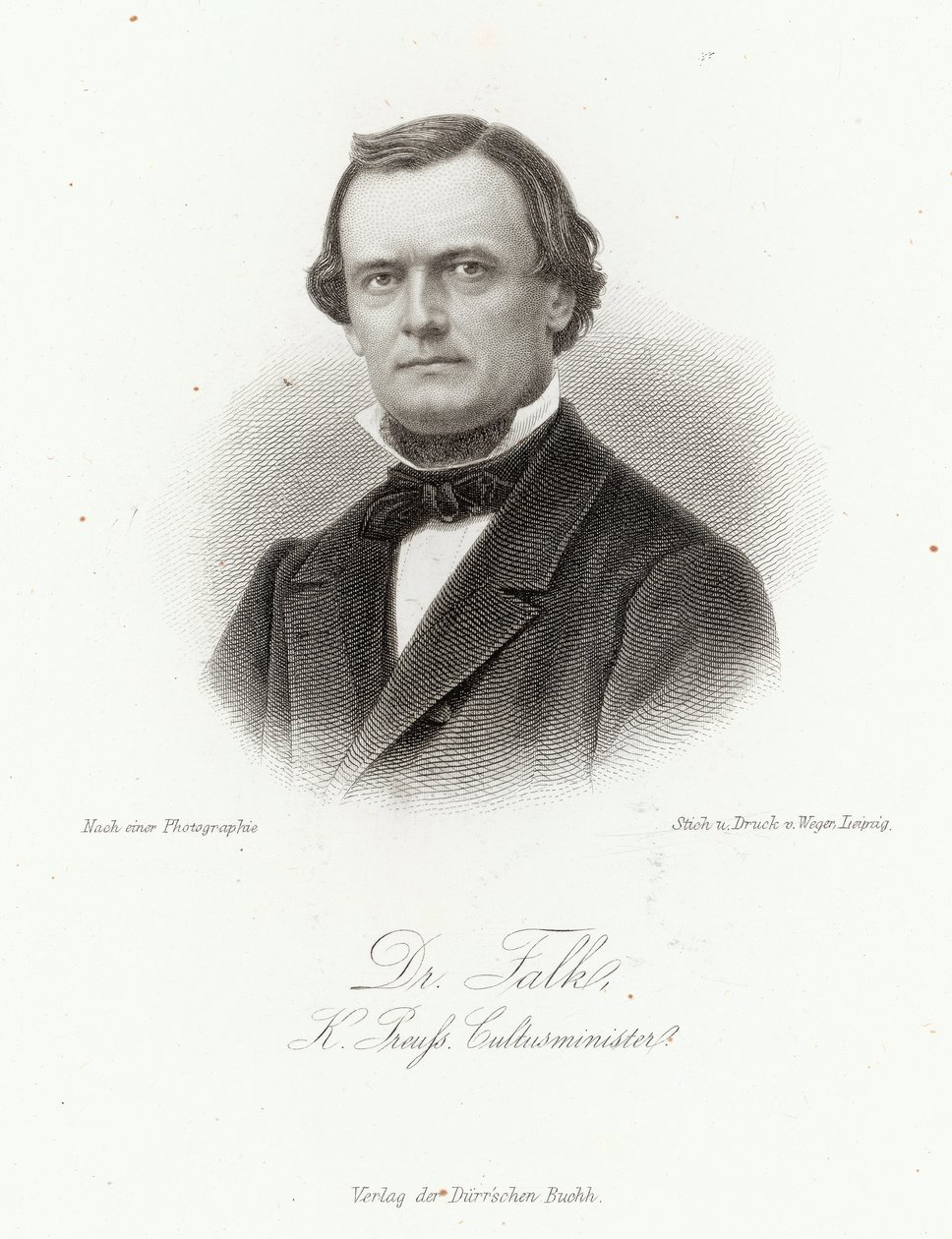 Dr Adalbert Falk (1827-1900) w "Allgemeine Moden-Zeitung", Lipsk, 1872 r. autorstwa German School