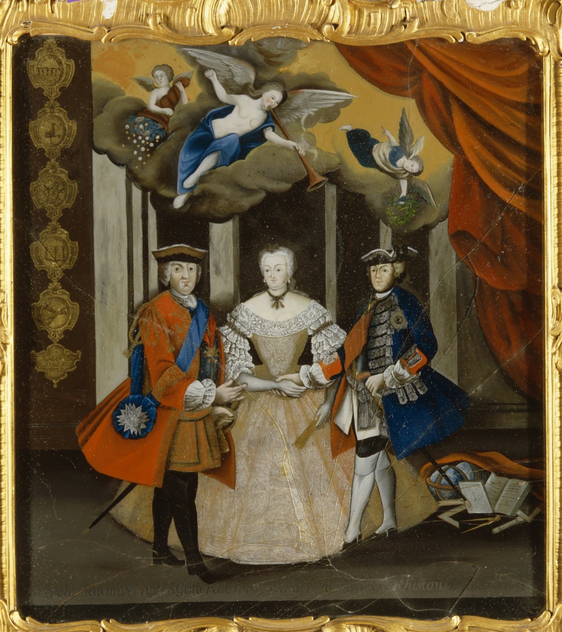 Alegoria Pokoju w Dreźnie, 1745 (olej na szkle) autorstwa German School