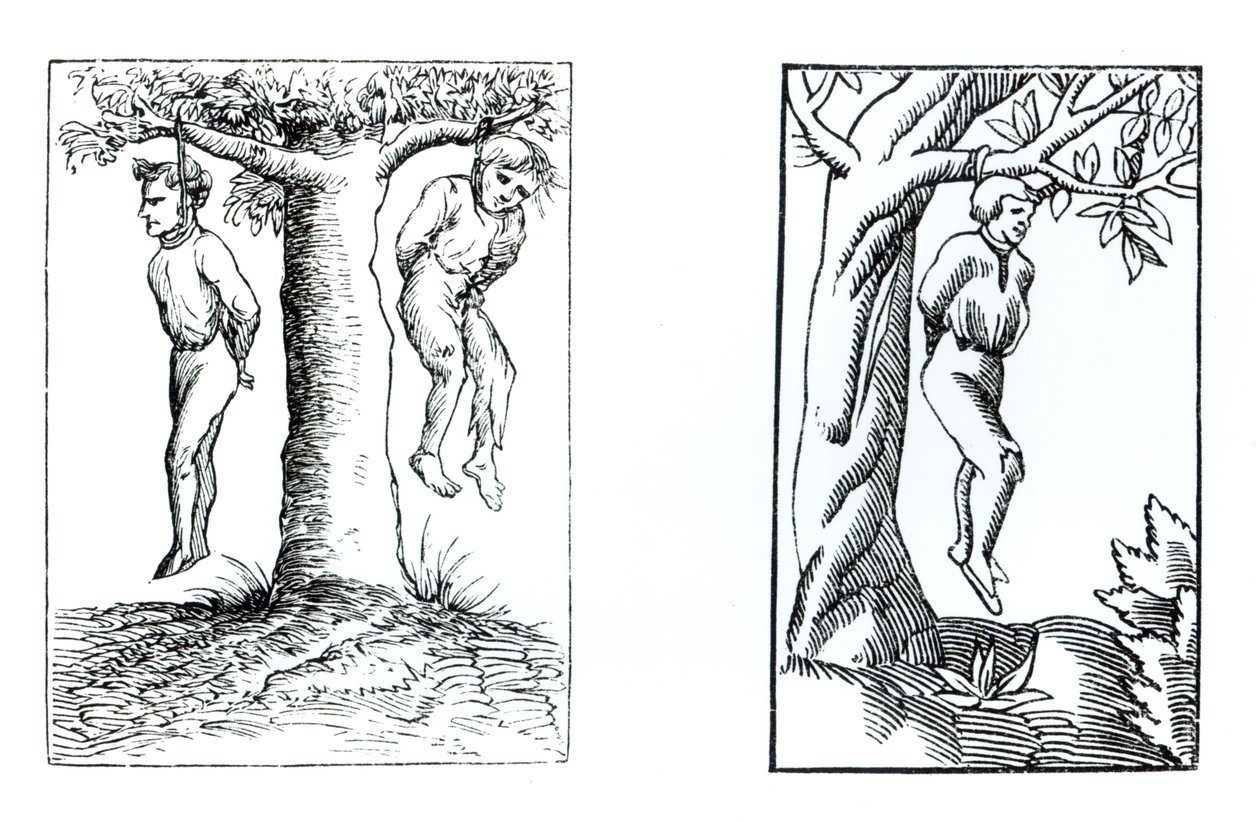 Wykonanie wyroków Tajnego Trybunału, według drzeworytów w Cosmographie Universelle of Munster, opublikowane 1552 autorstwa German School