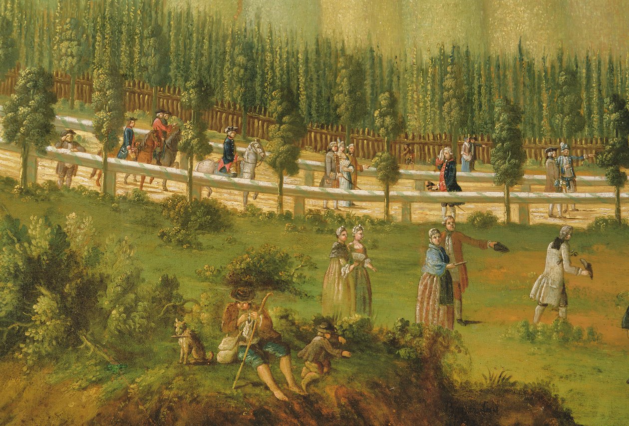 Fryderyk Wielki na koniu w Maulbeerallee, niedaleko Sanssouci, 1770 autorstwa German School