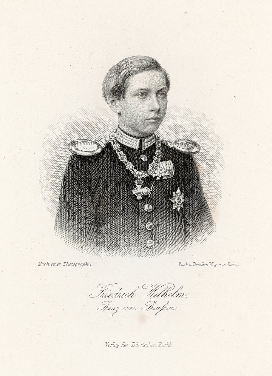 Fryderyk Wilhelm, Książę Prus (1859-1941) w „Allgemeine Moden-Zeitung”, Lipsk, 1872 autorstwa German School