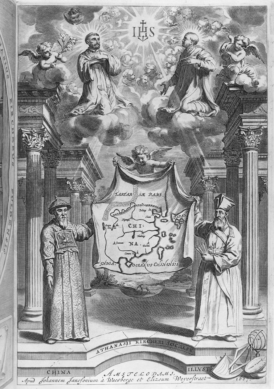 Frontyspis do „China Monumentis” Athanasiusa Kirchera, 1667 autorstwa German School