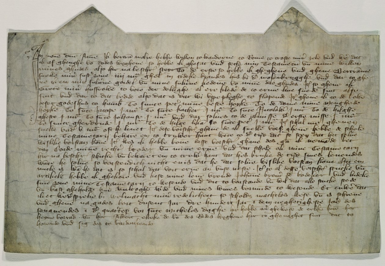 Testament artysty Mistrza Bertrama (ok. 1345-ok. 1415) 1390 (atrament na pergaminie) autorstwa German School