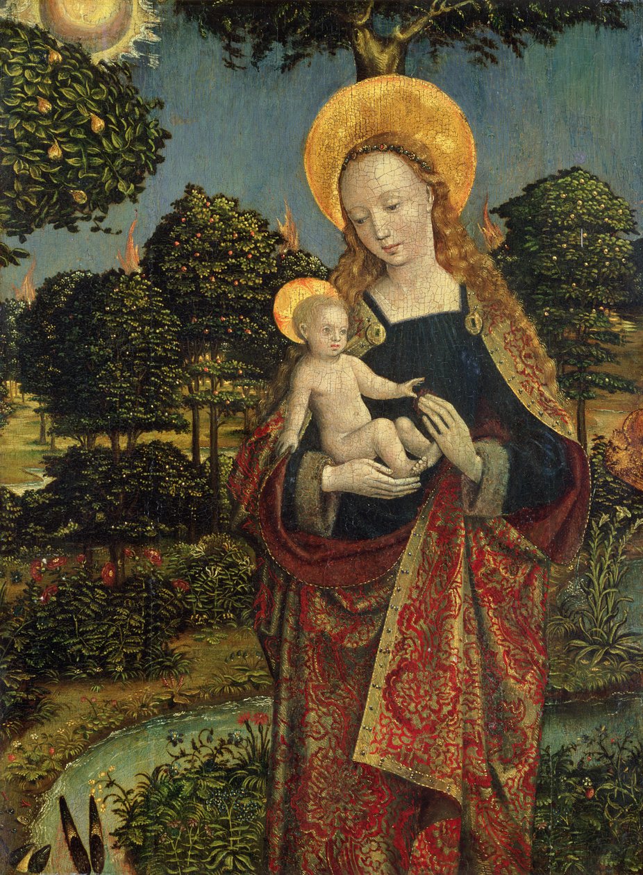 Madonna z Dzieciątkiem w krajobrazie, 1470 (tempera na desce) autorstwa German School