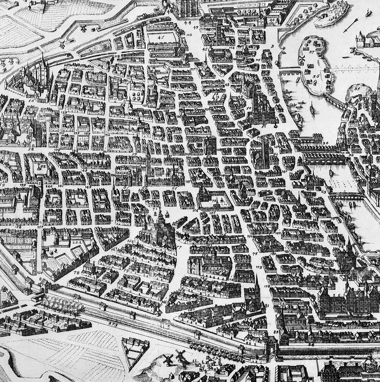 Mapa Paryża, 1620 (szczegóły 285193) autorstwa German School