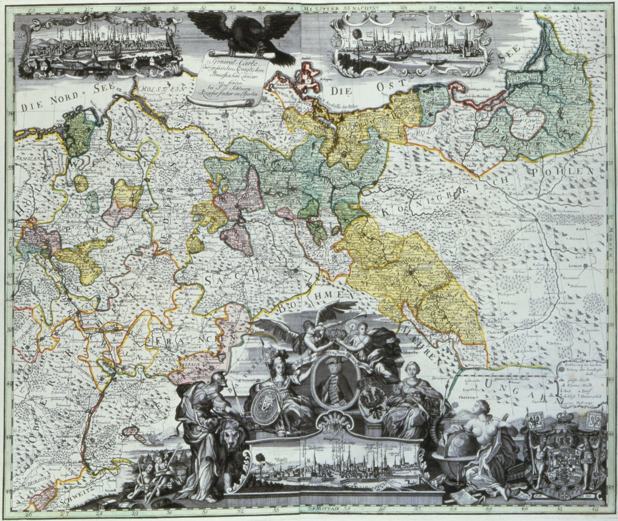 Arkusz główny suwerennych krajów pruskich, c.1765 autorstwa German School