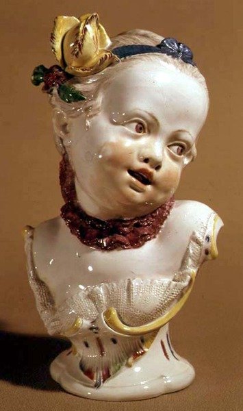 Popiersie Nymphenberg młodej dziewczyny, ok. 1761 (porcelana) autorstwa German School