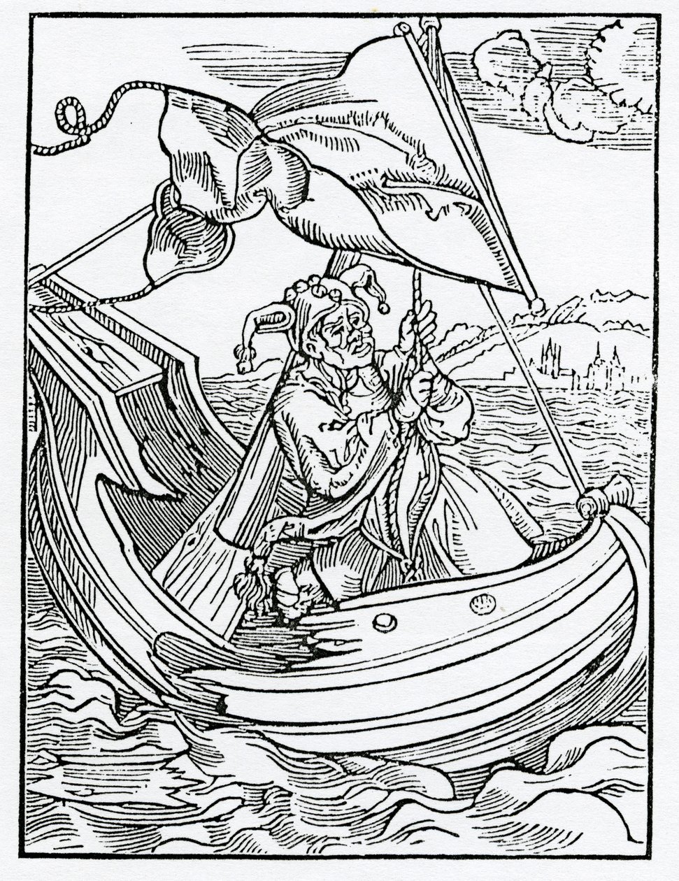 O despysynge of mysfortune, ilustracja z angielskiego przekładu „The Ship of Fools” Aleksandra Barclay