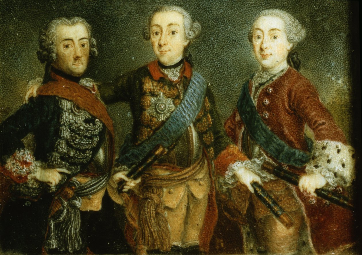 Paweł, Fryderyk II i Gustaw Adolf Szwecji autorstwa German School