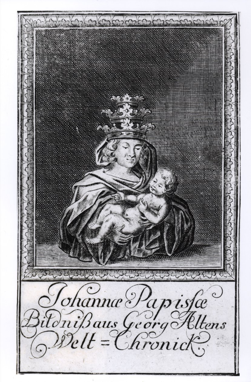 Papież Joanna (Johanna) z dzieckiem autorstwa German School