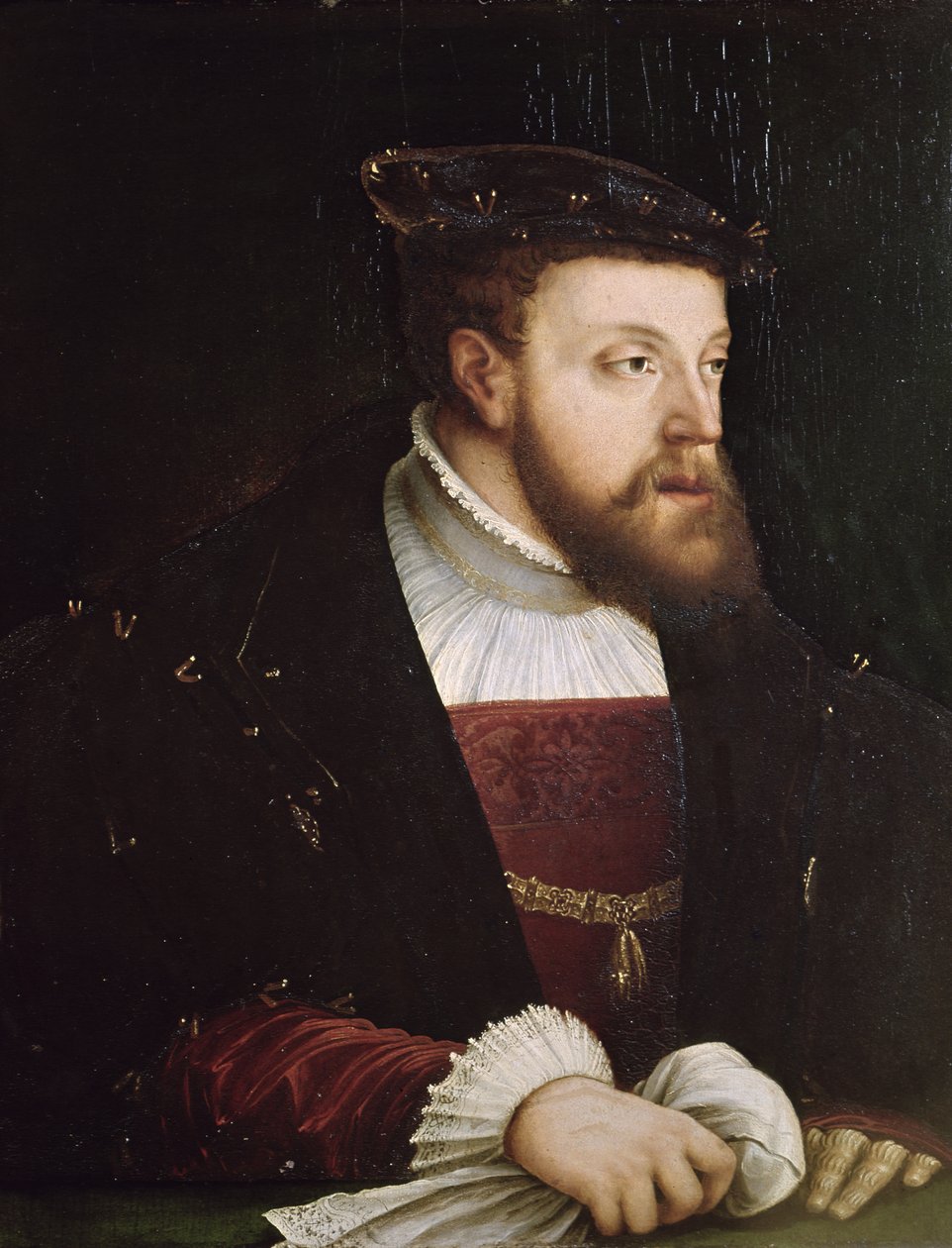 Portret Karola V (1500-58) autorstwa German School