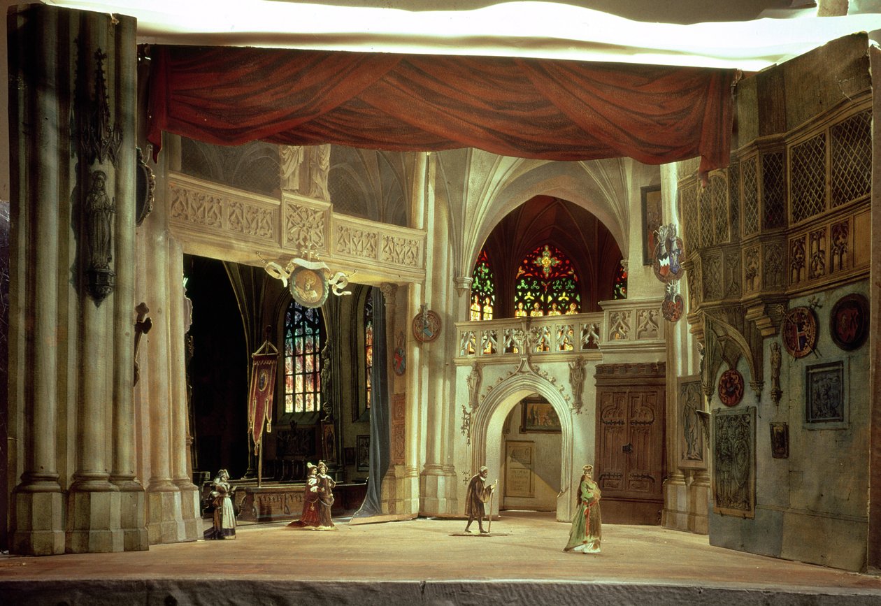 Model sceny do opery „Der Meistersinger von Nurnberg” Richarda Wagnera (1813-83) (karta malowana) autorstwa German School