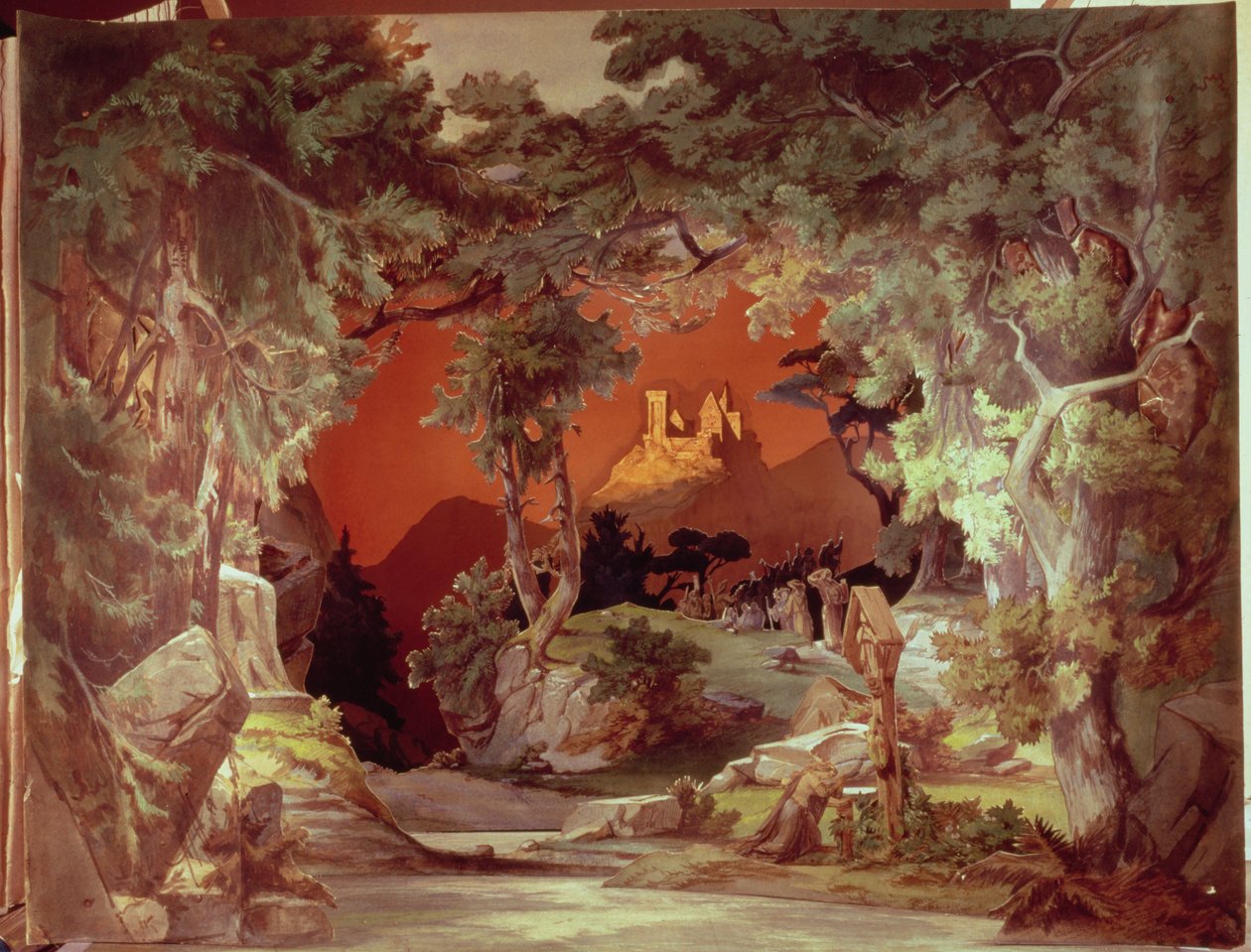 Model sceniczny do opery "Tannhauser" Richarda Wagnera (1813-83) (karta malowana) autorstwa German School