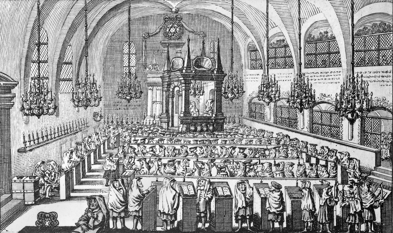 Zjazd w synagodze, 1705 autorstwa German School
