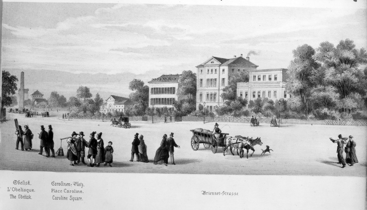 Widok na Monachium, 1869 r. autorstwa German School