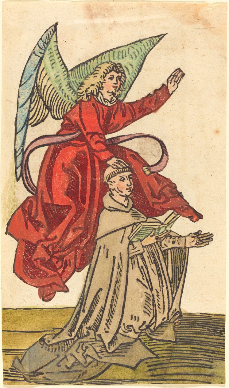 Mnich z Aniołem autorstwa German 15th Century