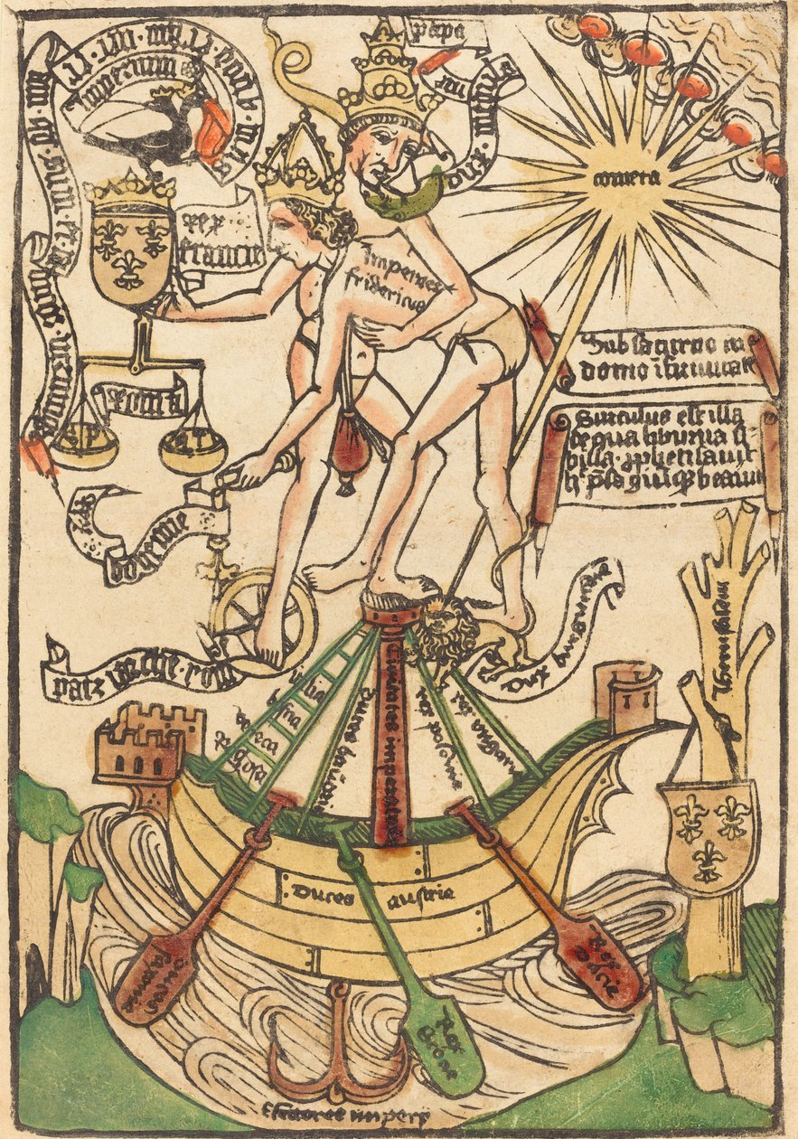 Alegoria Spotkania Papieża Pawła II i Cesarza Fryderyka III autorstwa German 15th Century