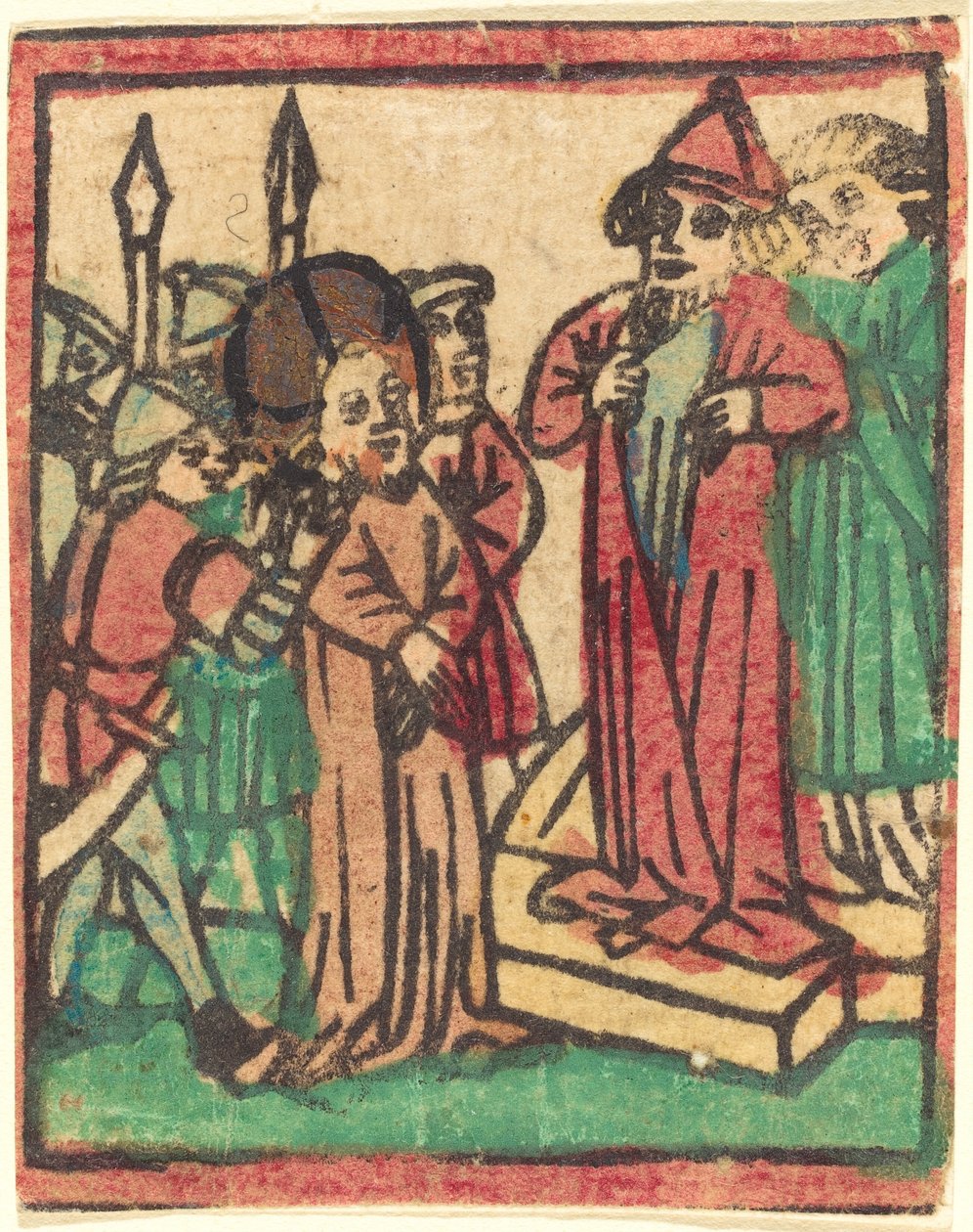Kajfasz rozdziera swoje szaty autorstwa German 15th Century