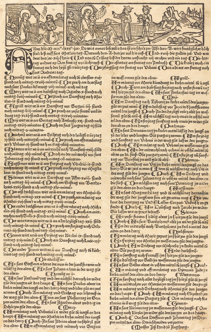 Kalendarz z Narodzenia i Adoracji autorstwa German 15th Century