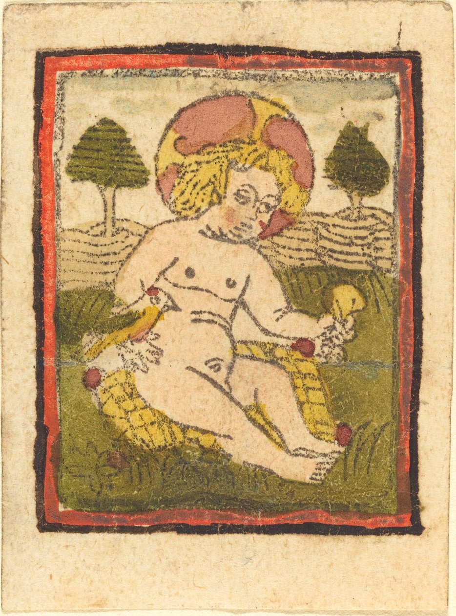 Dzieciątko Jezus z ptakiem autorstwa German 15th Century