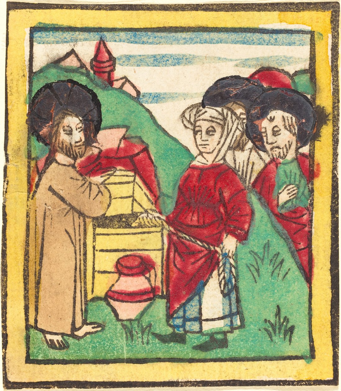 Chrystus i Niewiasta Samarii autorstwa German 15th Century