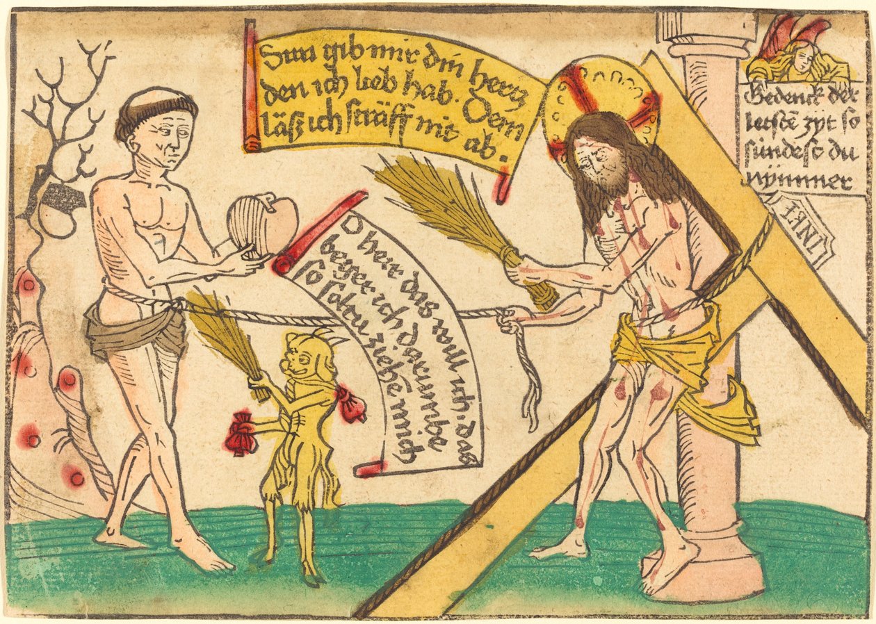 Jezus przyciąga wiernych do serca autorstwa German 15th Century