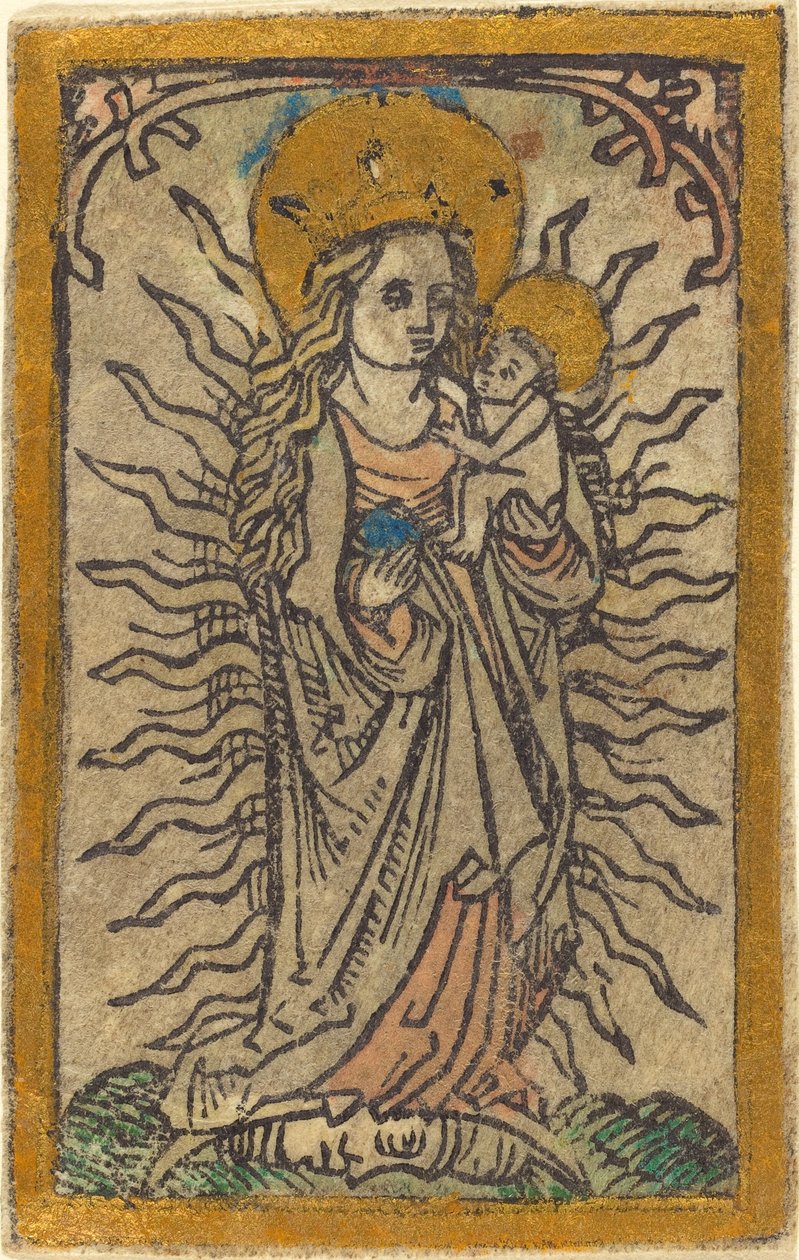 Madonna z Dzieciątkiem w chwale na półksiężycu autorstwa German 15th Century