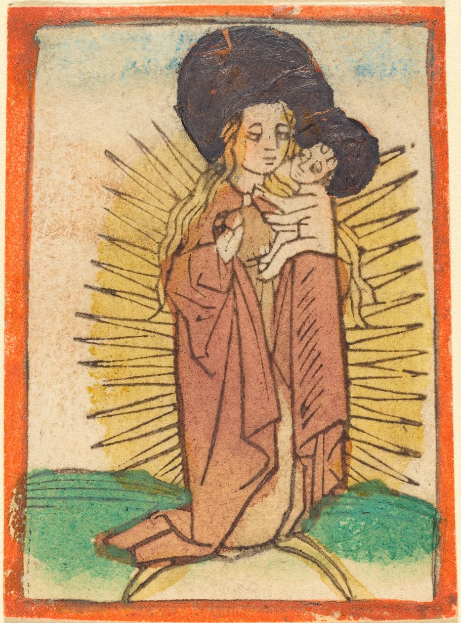 Madonna z Dzieciątkiem w chwale na półksiężycu autorstwa German 15th Century