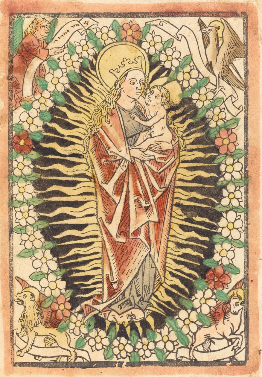 Madonna z Dzieciątkiem w różańcu autorstwa German 15th Century