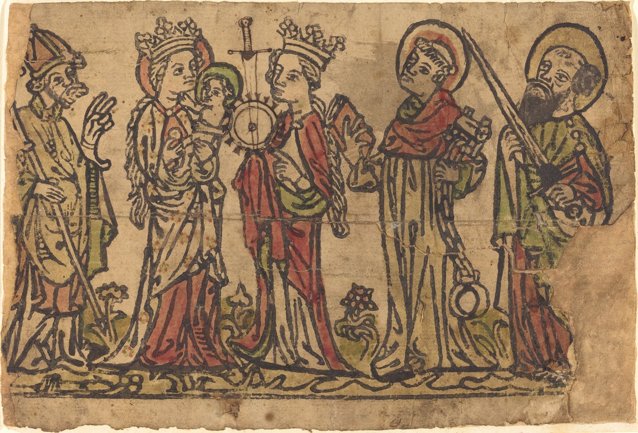 Madonna z Dzieciątkiem i Czterema Świętymi autorstwa German 15th Century