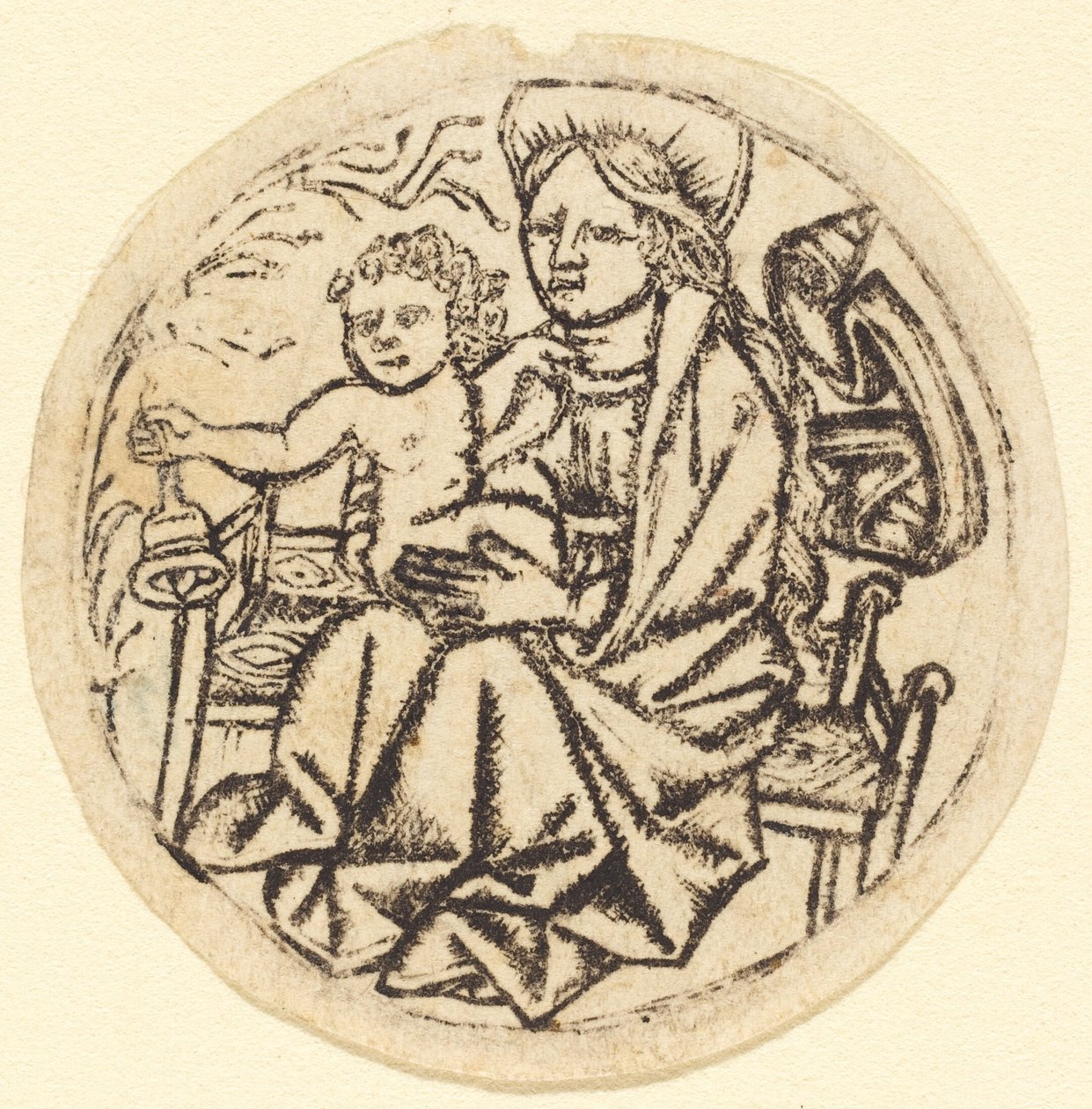 Madonna z Dzieciątkiem z Dzwoneczkiem autorstwa German 15th Century
