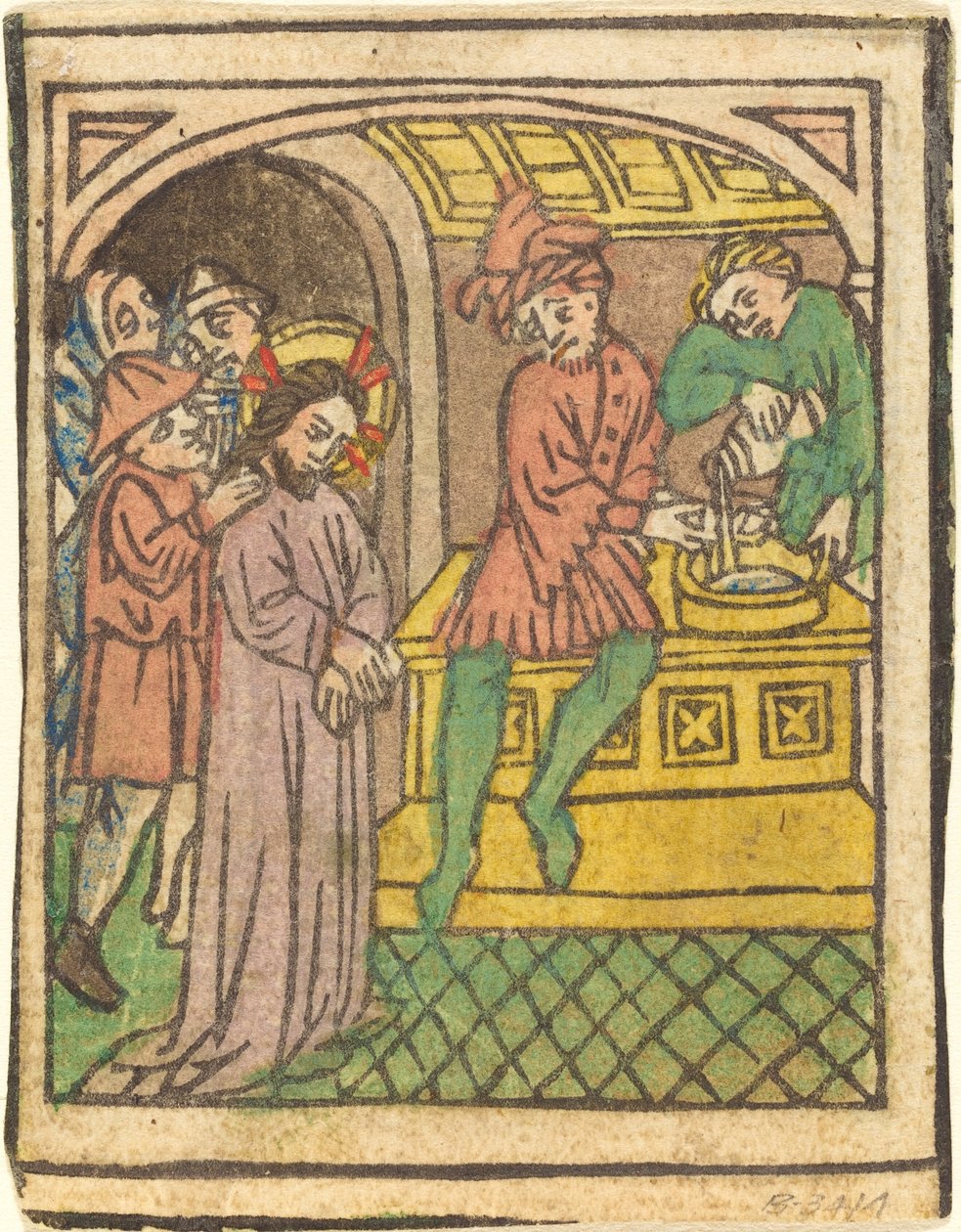Piłat myje ręce [recto] autorstwa German 15th Century