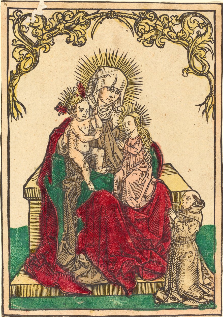 Św. Anna, Madonna z Dzieciątkiem i mnich franciszkanin autorstwa German 15th Century
