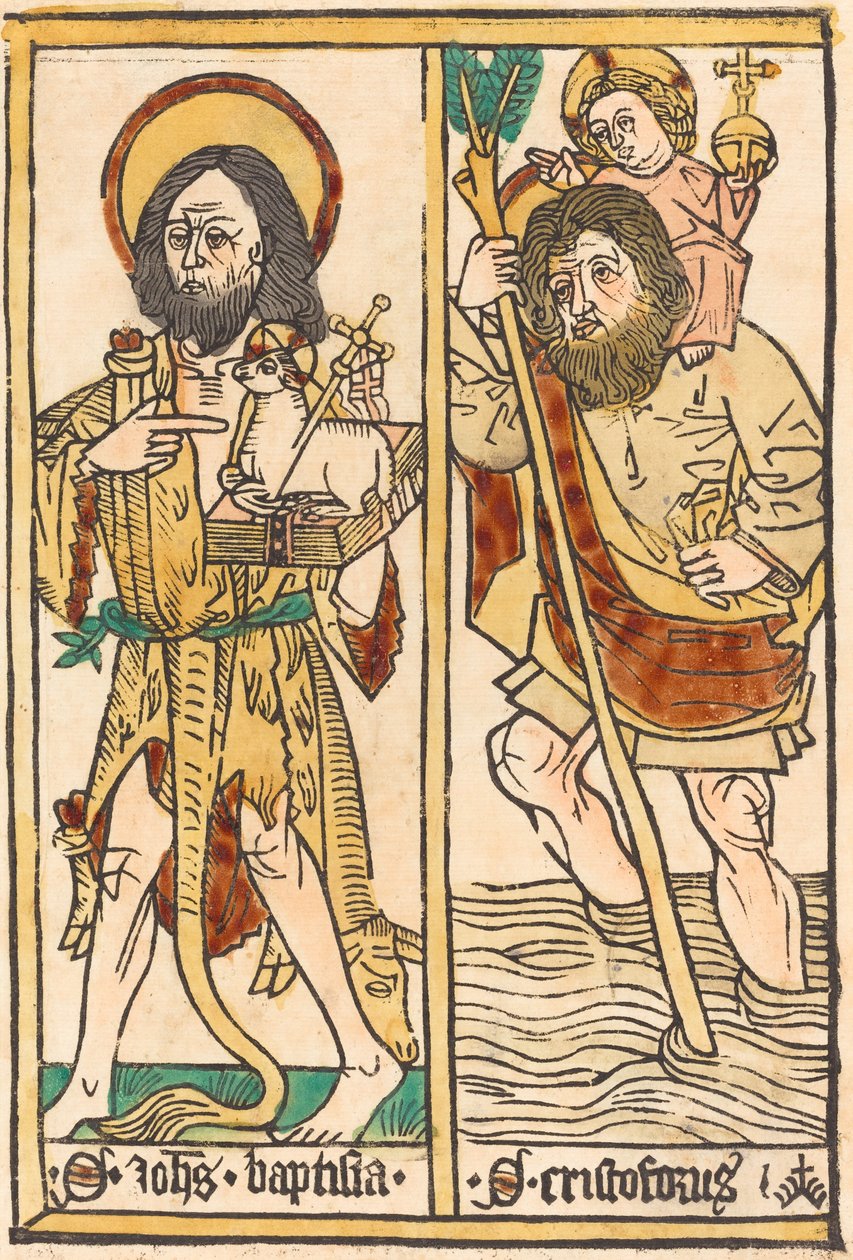 Św. Jan Chrzciciel i Św. Krzysztof autorstwa German 15th Century