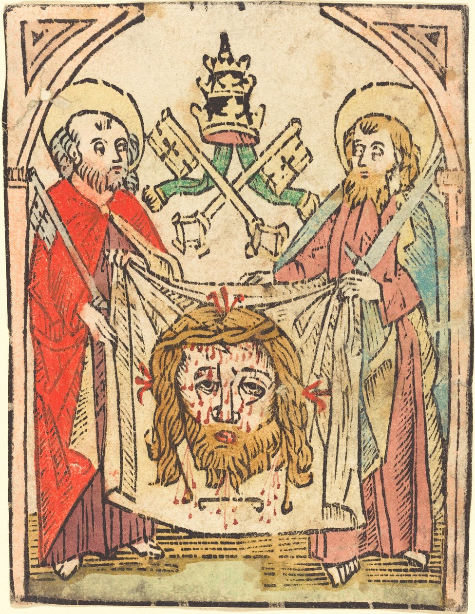 Święci Piotr i Paweł z Sudarium autorstwa German 15th Century