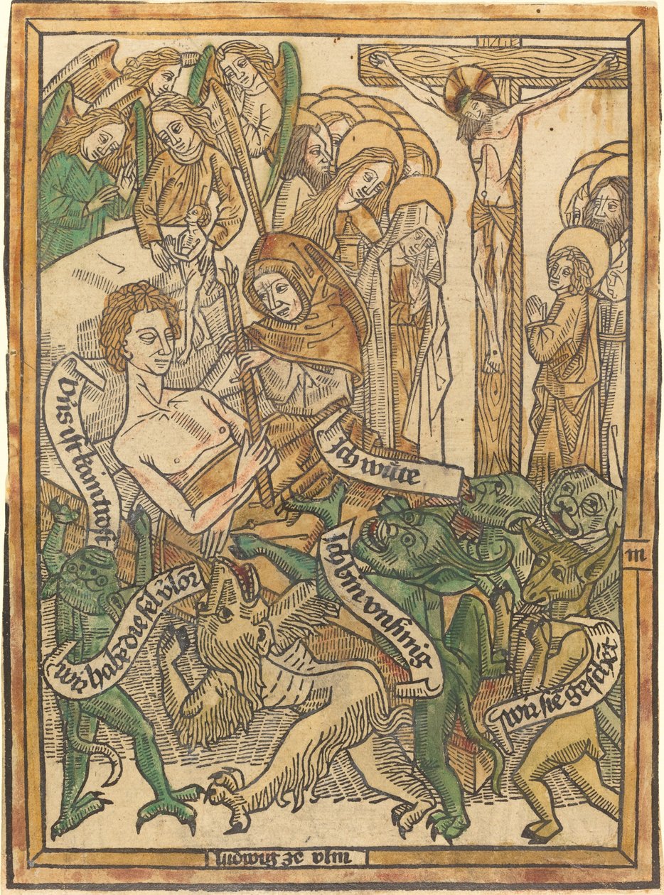 Ostatnia agonia umierającego człowieka autorstwa German 15th Century